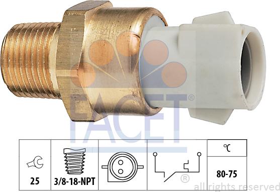 FACET 7.5052 - Termocontatto, Ventola radiatore www.autoricambi360.it