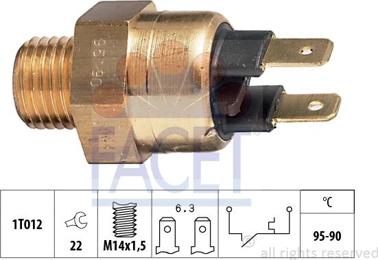 FACET 7.5064 - Termocontatto, Ventola radiatore www.autoricambi360.it