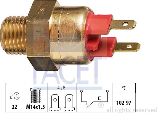 FACET 7.5063 - Termocontatto, Ventola radiatore www.autoricambi360.it