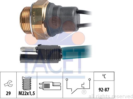 FACET 7.5009 - Termocontatto, Ventola radiatore www.autoricambi360.it