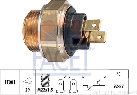 FACET 7.5005 - Termocontatto, Ventola radiatore www.autoricambi360.it