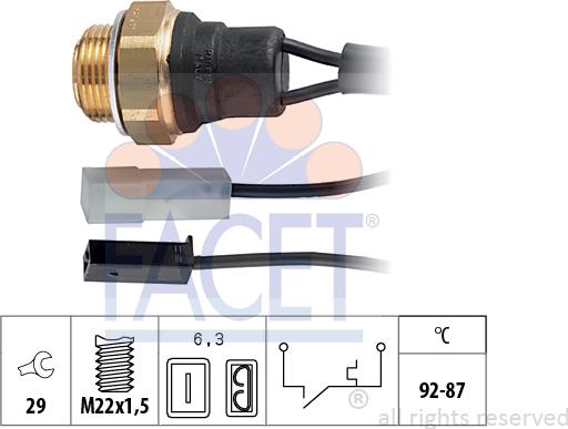 FACET 7.5001 - Termocontatto, Ventola radiatore www.autoricambi360.it