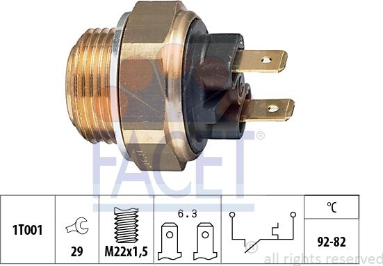 FACET 7.5016 - Termocontatto, Ventola radiatore www.autoricambi360.it
