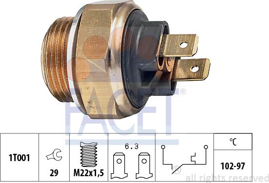 FACET 7.5013 - Termocontatto, Ventola radiatore www.autoricambi360.it