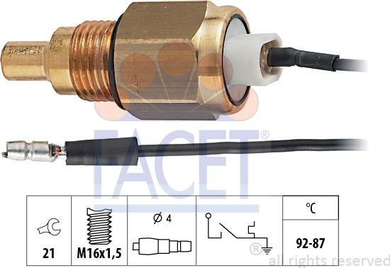 FACET 7.5039 - Termocontatto, Ventola radiatore www.autoricambi360.it