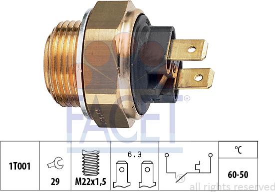FACET 7.5034 - Termocontatto, Ventola radiatore www.autoricambi360.it
