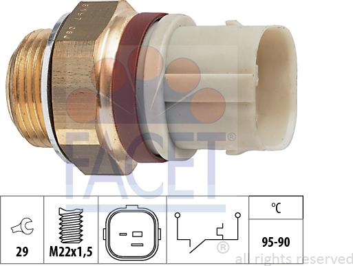 FACET 7.5197 - Termocontatto, Ventola radiatore www.autoricambi360.it