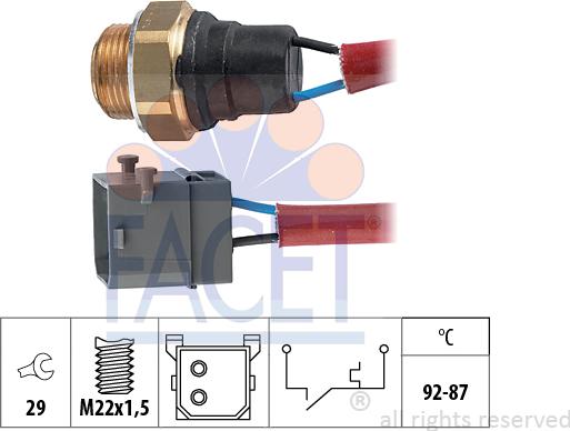 FACET 7.5144 - Termocontatto, Ventola radiatore www.autoricambi360.it