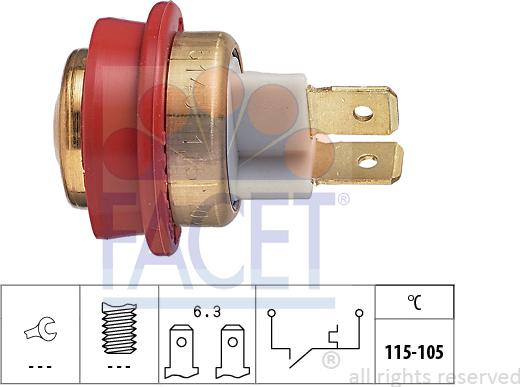 FACET 7.5143 - Termocontatto, Ventola radiatore www.autoricambi360.it