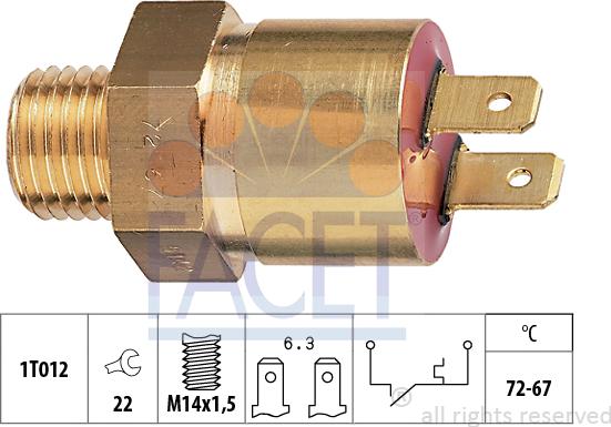 FACET 7.5142 - Termocontatto, Ventola radiatore www.autoricambi360.it