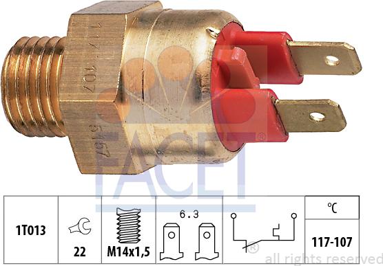 FACET 7.5157 - Termocontatto, Ventola radiatore www.autoricambi360.it