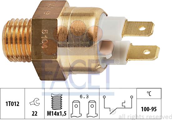 FACET 7.5104 - Termocontatto, Ventola radiatore www.autoricambi360.it