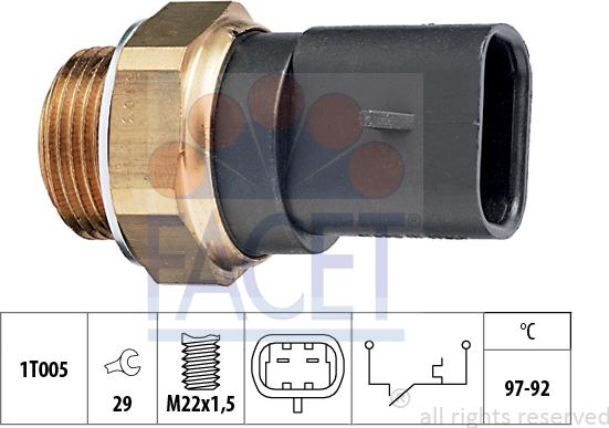 FACET 7.5103 - Termocontatto, Ventola radiatore www.autoricambi360.it