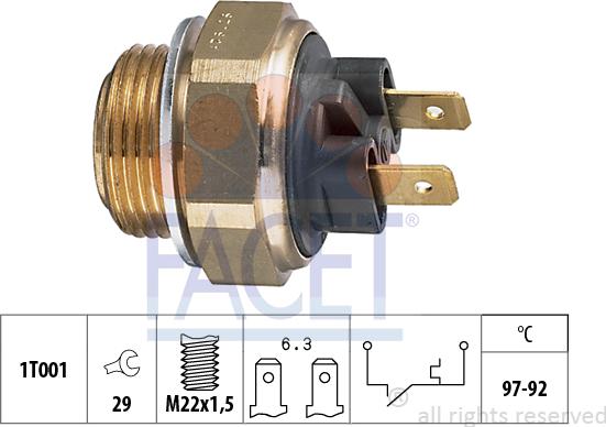 FACET 7.5111 - Termocontatto, Ventola radiatore www.autoricambi360.it