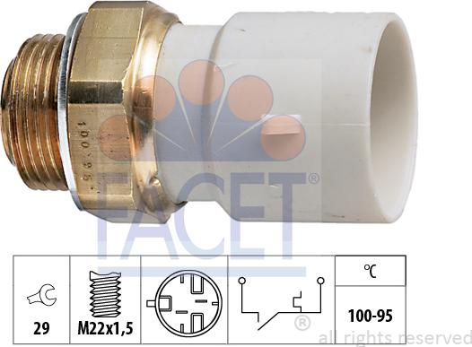 FACET 7.5182 - Termocontatto, Ventola radiatore www.autoricambi360.it