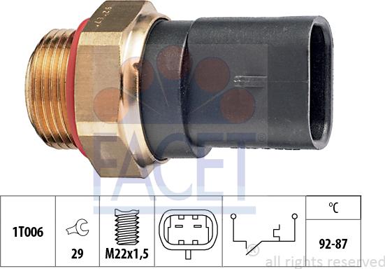 FACET 7.5187 - Termocontatto, Ventola radiatore www.autoricambi360.it