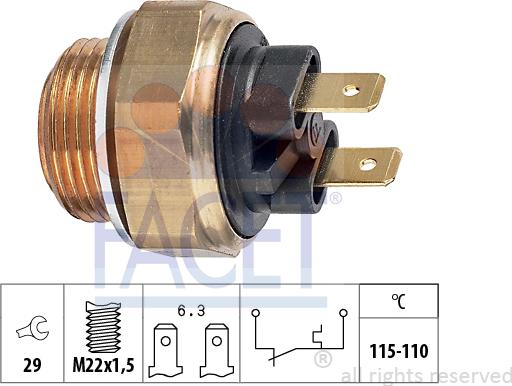 FACET 7.5135 - Termocontatto, Ventola radiatore www.autoricambi360.it
