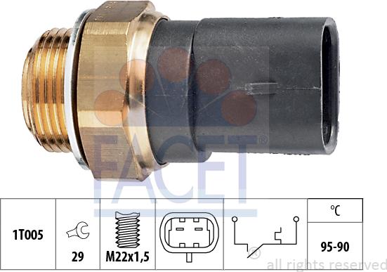 FACET 7.5136 - Termocontatto, Ventola radiatore www.autoricambi360.it
