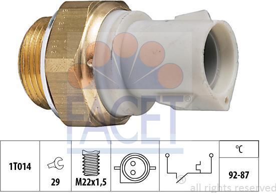 FACET 7.5129 - Termocontatto, Ventola radiatore www.autoricambi360.it