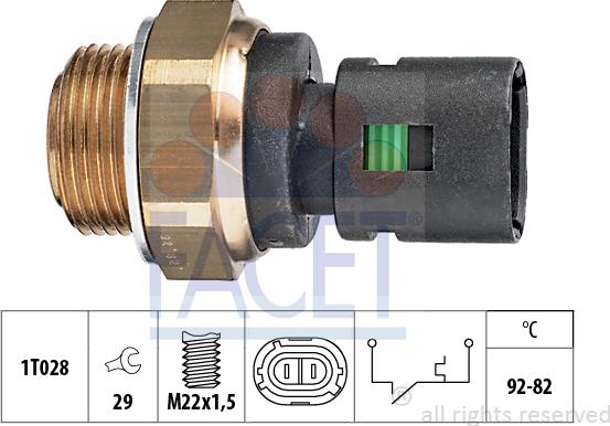 FACET 7.5128 - Termocontatto, Ventola radiatore www.autoricambi360.it