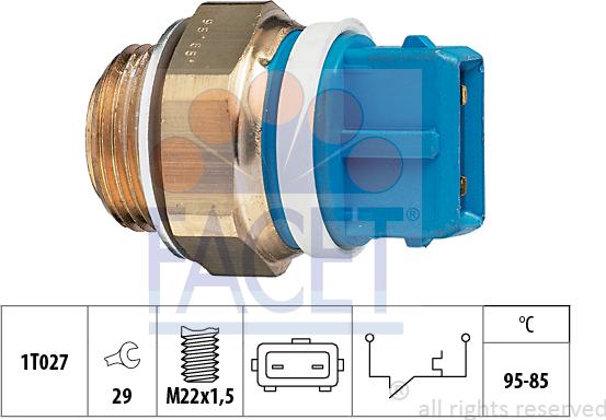 FACET 7.5122 - Termocontatto, Ventola radiatore www.autoricambi360.it
