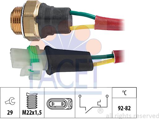 FACET 7.5127 - Termocontatto, Ventola radiatore www.autoricambi360.it