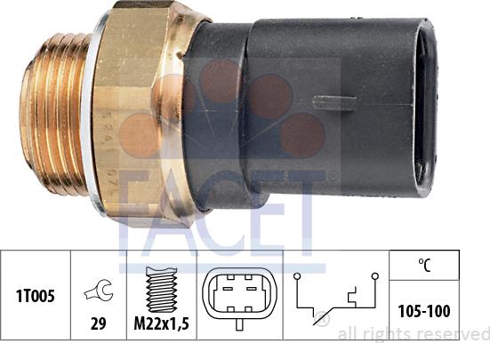 FACET 7.5241 - Termocontatto, Ventola radiatore www.autoricambi360.it