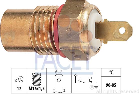 FACET 7.5258 - Termocontatto, Ventola radiatore www.autoricambi360.it