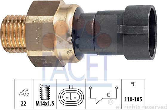 FACET 7.5264 - Termocontatto, Ventola radiatore www.autoricambi360.it
