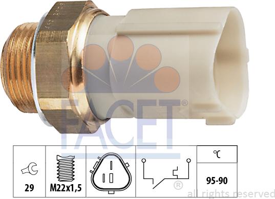 FACET 7.5262 - Termocontatto, Ventola radiatore www.autoricambi360.it