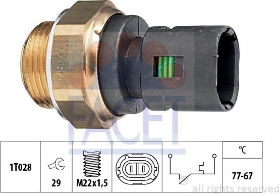 FACET 7.5200 - Termocontatto, Ventola radiatore www.autoricambi360.it