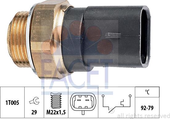 FACET 7.5288 - Termocontatto, Ventola radiatore www.autoricambi360.it