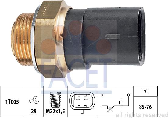 FACET 7.5287 - Termocontatto, Ventola radiatore www.autoricambi360.it