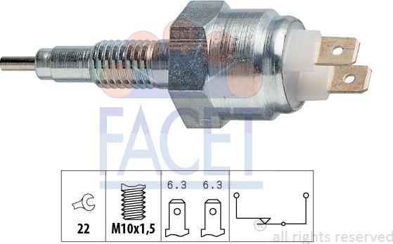 FACET 7.6012 - Interruttore, Luce di retromarcia www.autoricambi360.it