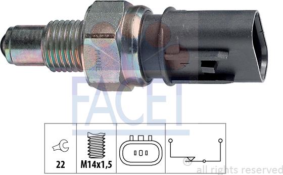 FACET 7.6084 - Interruttore, Luce di retromarcia www.autoricambi360.it
