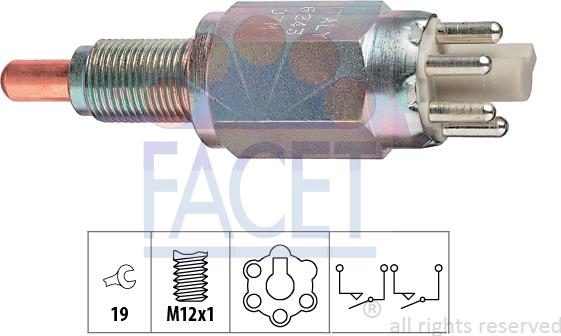 FACET 7.6243 - Interruttore, Luce di retromarcia www.autoricambi360.it