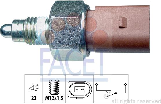 FACET 7.6266 - Interruttore, Luce di retromarcia www.autoricambi360.it