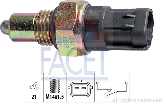 FACET 7.6219 - Interruttore, Luce di retromarcia www.autoricambi360.it