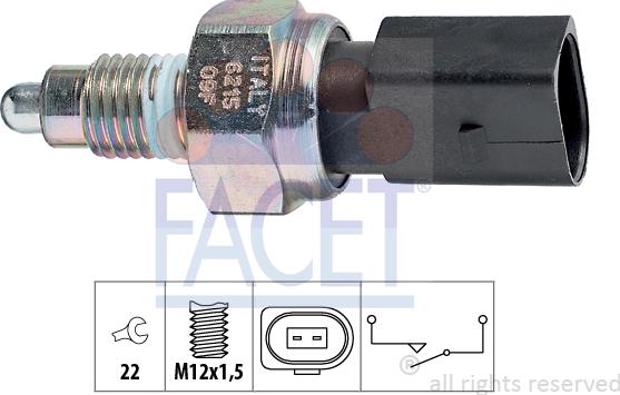 FACET 7.6215 - Interruttore, Luce di retromarcia www.autoricambi360.it