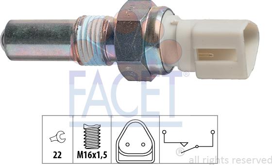 FACET 7.6212 - Interruttore, Luce di retromarcia www.autoricambi360.it