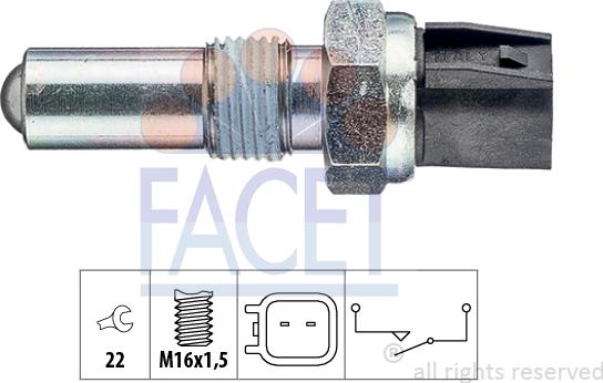 FACET 7.6283 - Interruttore, Luce di retromarcia www.autoricambi360.it