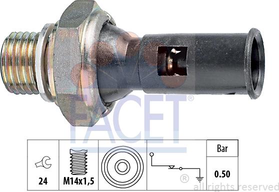 FACET 7.0056 - Sensore, Pressione olio www.autoricambi360.it