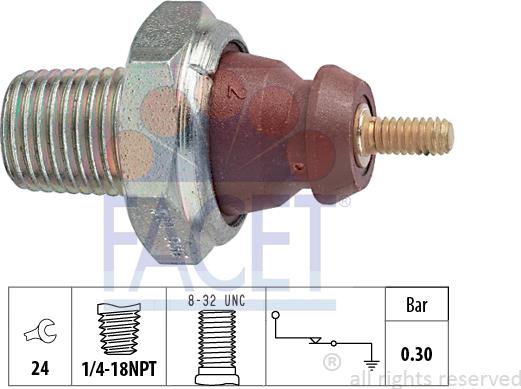 FACET 7.0011 - Sensore, Pressione olio www.autoricambi360.it