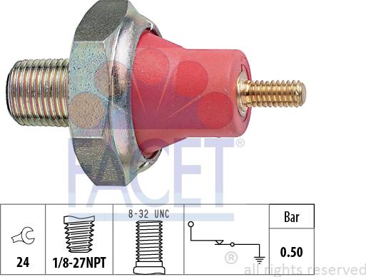 FACET 7.0031 - Sensore, Pressione olio www.autoricambi360.it