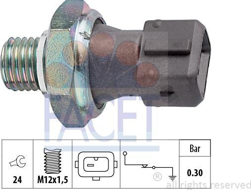 FACET 7.0071 - Sensore, Pressione olio www.autoricambi360.it