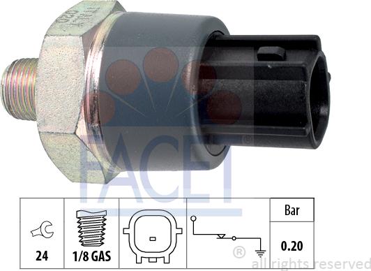 FACET 7.0166 - Sensore, Pressione olio www.autoricambi360.it