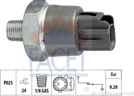 FACET 7.0114 - Sensore, Pressione olio www.autoricambi360.it