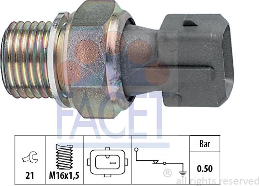 FACET 7.0116 - Sensore, Pressione olio www.autoricambi360.it