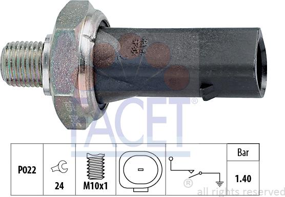 FACET 7.0135 - Sensore, Pressione olio www.autoricambi360.it