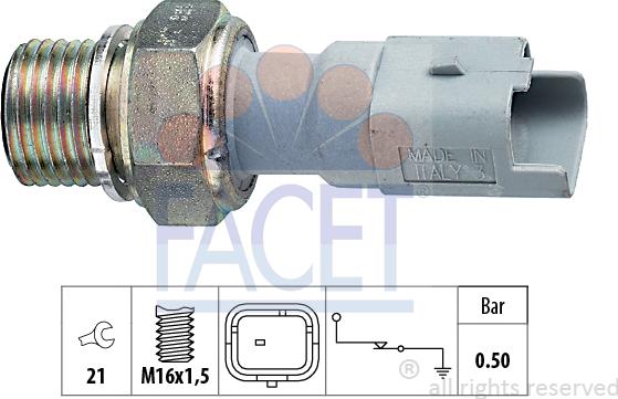 FACET 7.0130 - Sensore, Pressione olio www.autoricambi360.it